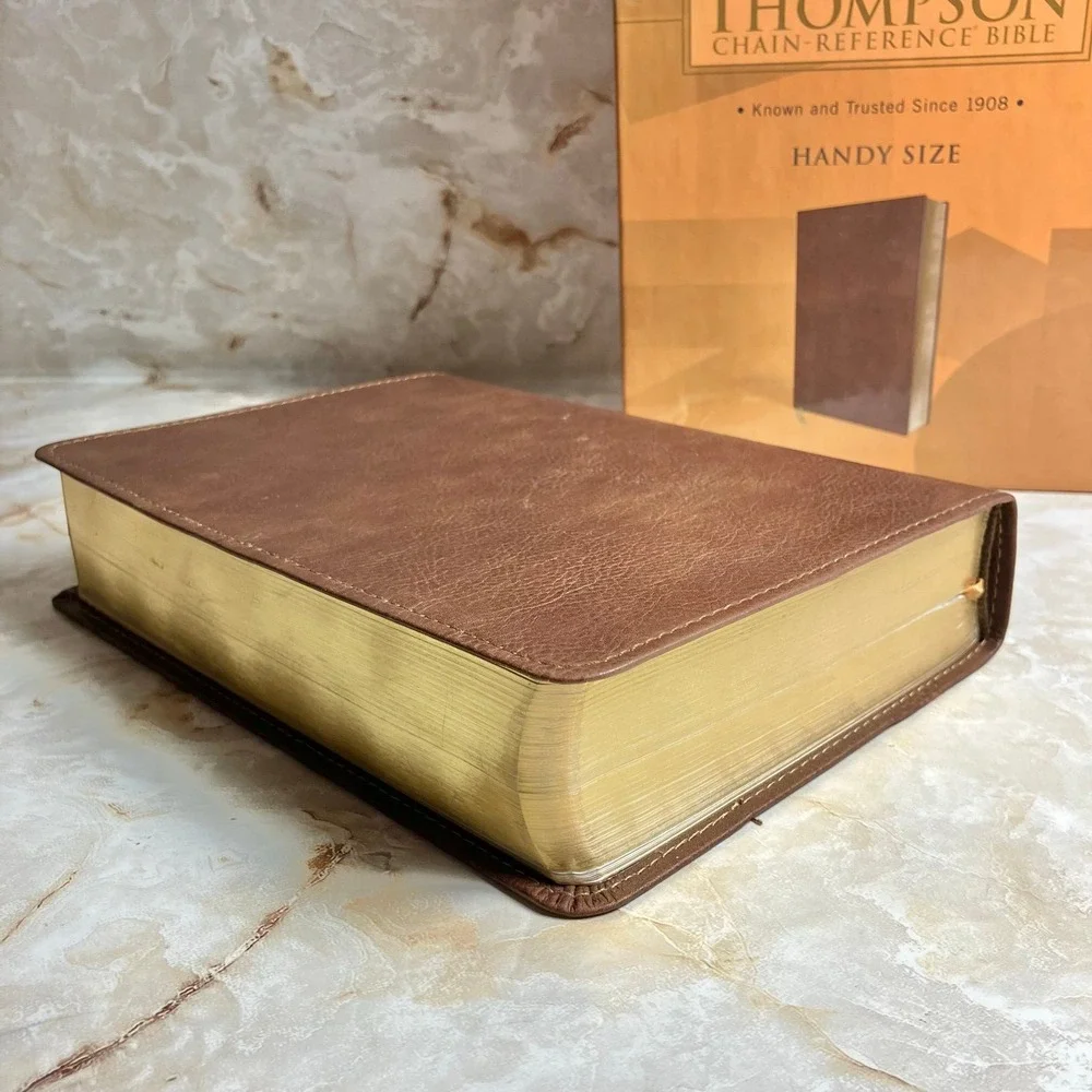 Thompson Chain-Reference Bible KJV Leathersoft Brown Red Letter Handy Size